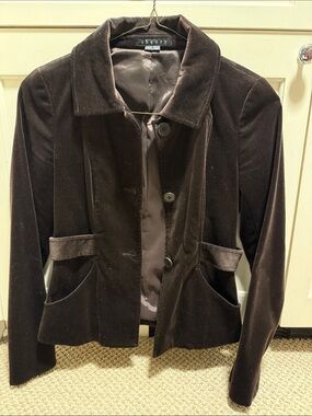 Theory Dark Brown Velvet Blazer Jacket